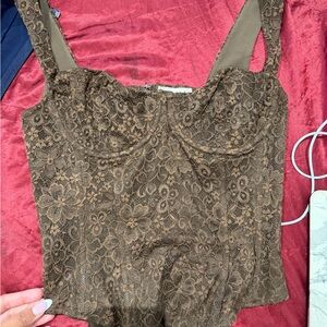 Brown Lace Bustier Corset Marsthelabel